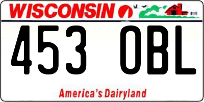 WI license plate 453OBL