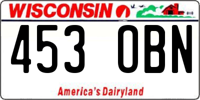 WI license plate 453OBN