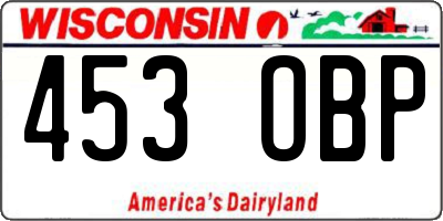 WI license plate 453OBP