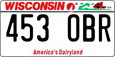 WI license plate 453OBR