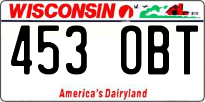 WI license plate 453OBT