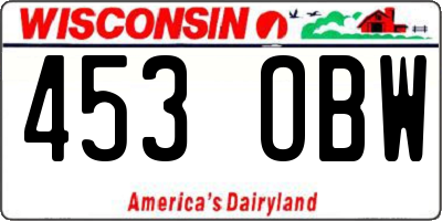 WI license plate 453OBW