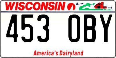 WI license plate 453OBY