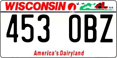 WI license plate 453OBZ
