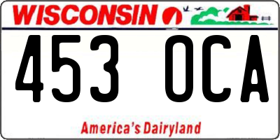 WI license plate 453OCA