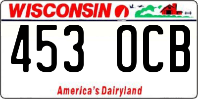 WI license plate 453OCB