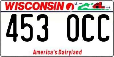 WI license plate 453OCC