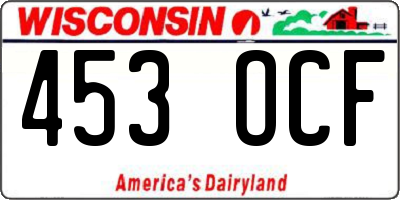 WI license plate 453OCF