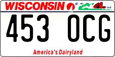 WI license plate 453OCG