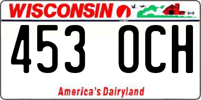 WI license plate 453OCH