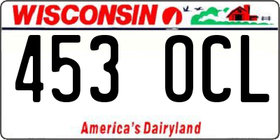 WI license plate 453OCL