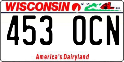 WI license plate 453OCN