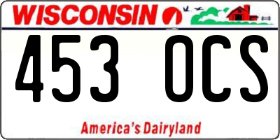 WI license plate 453OCS