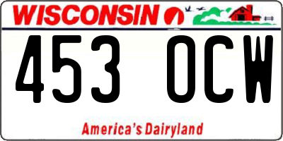 WI license plate 453OCW