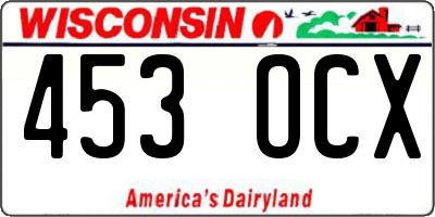 WI license plate 453OCX