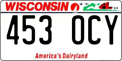 WI license plate 453OCY