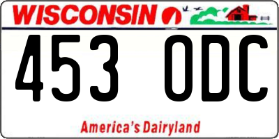 WI license plate 453ODC