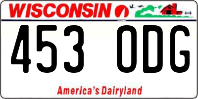 WI license plate 453ODG