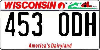 WI license plate 453ODH