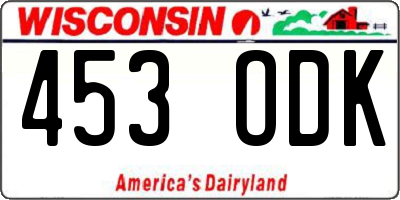 WI license plate 453ODK