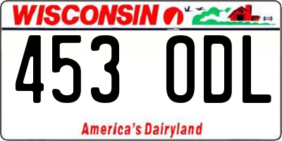 WI license plate 453ODL
