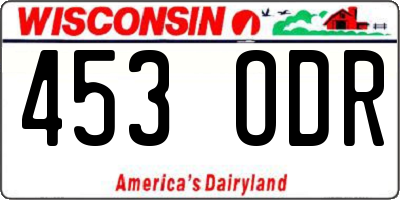 WI license plate 453ODR