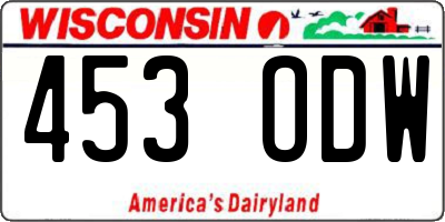 WI license plate 453ODW