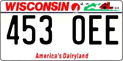 WI license plate 453OEE
