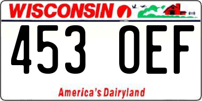WI license plate 453OEF