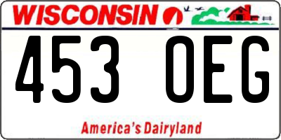 WI license plate 453OEG