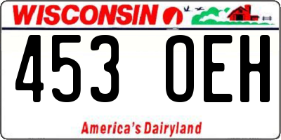 WI license plate 453OEH