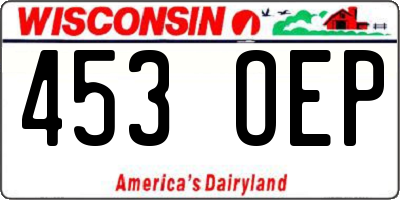 WI license plate 453OEP