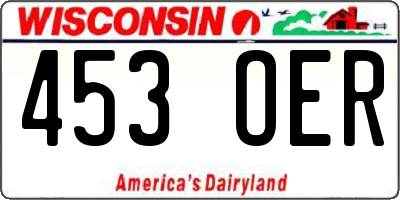 WI license plate 453OER