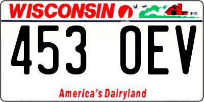 WI license plate 453OEV