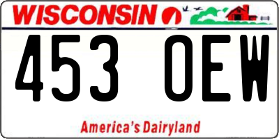 WI license plate 453OEW