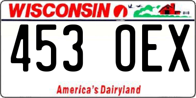 WI license plate 453OEX