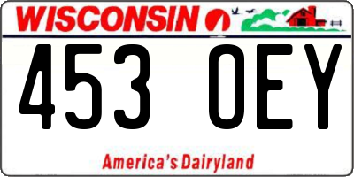 WI license plate 453OEY