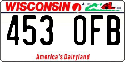WI license plate 453OFB