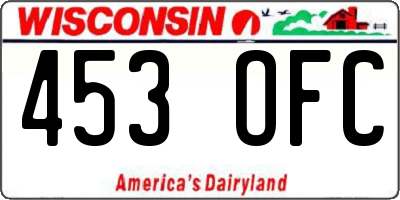 WI license plate 453OFC