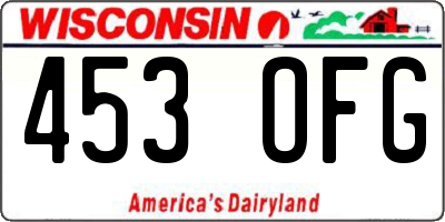 WI license plate 453OFG