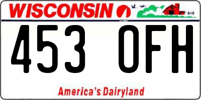 WI license plate 453OFH