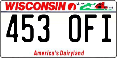 WI license plate 453OFI