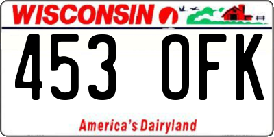 WI license plate 453OFK
