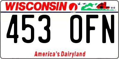 WI license plate 453OFN