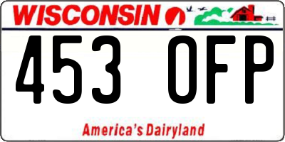 WI license plate 453OFP
