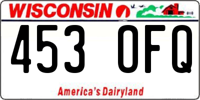 WI license plate 453OFQ
