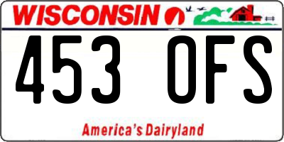 WI license plate 453OFS
