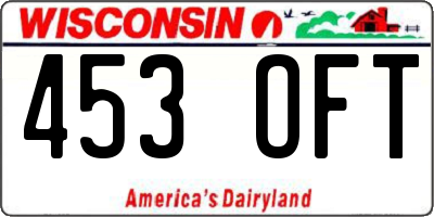 WI license plate 453OFT
