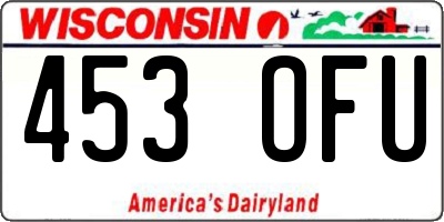 WI license plate 453OFU