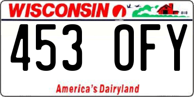 WI license plate 453OFY